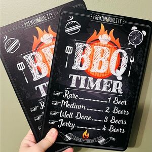 BBQ Beer 🍺 Timer 8” x 12” Aluminum Indoor Outdoor Metal Sign Rustproof